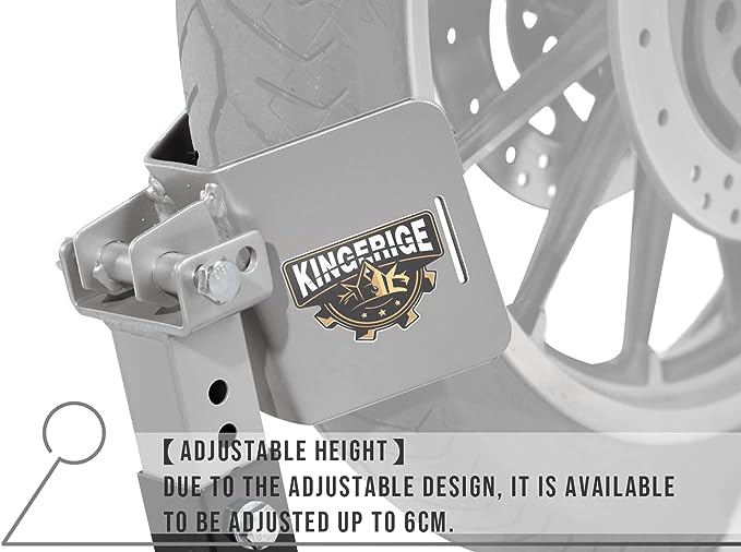 KINGERIGE】Motorcycle Wheel Chock for Trailer, Adjustable Front Wheel